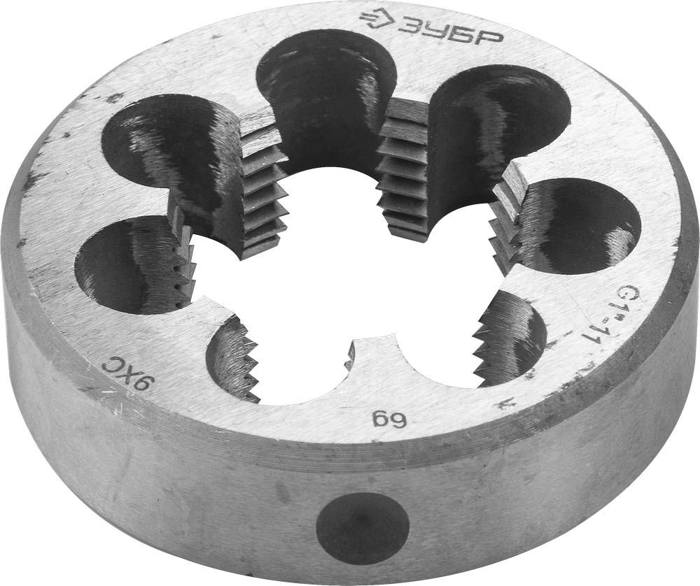 Плашка круглая ручная G 1 сталь 9ХС ЗУБР 4-28032-1