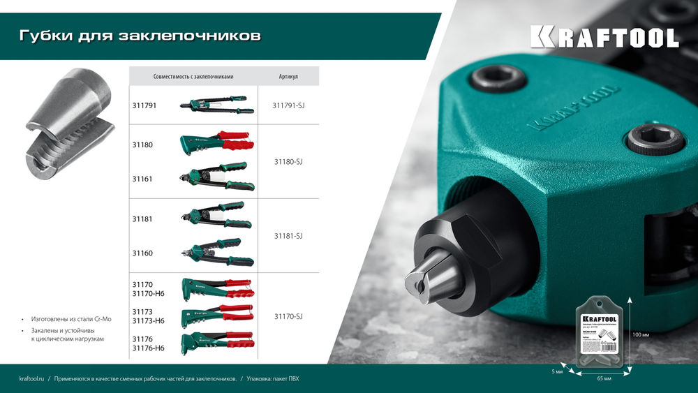 Сменные губки для заклепочника GRAND-64 KRAFTOOL 311791-SJ