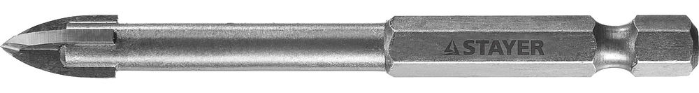 Сверло по стеклу и кафелю 8 мм, 4х кромка, HEX 1/4 STAYER 2985-08_z01