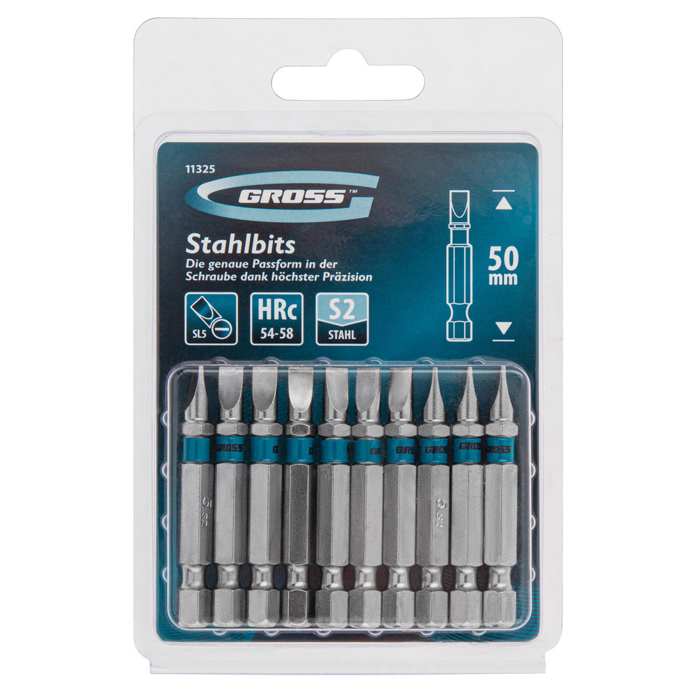 Бита SL5 х 50, сталь S2, 10 шт. Gross (11325)
