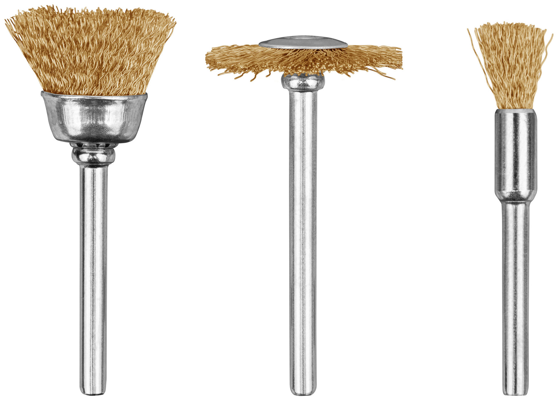 Корщетки латунированные, набор 3 шт (36904)