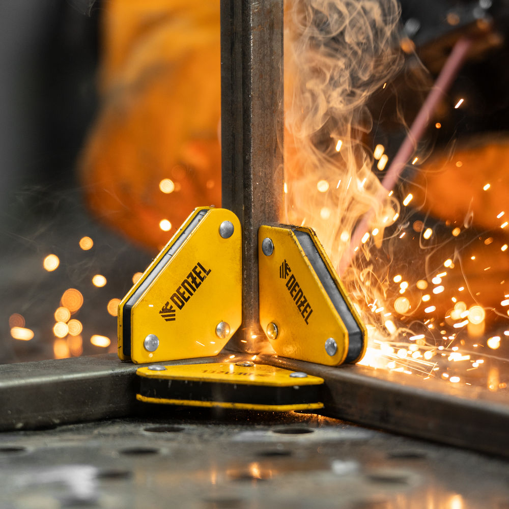 Набор из 4 магнитных фиксаторов для сварочных работ Denzel (97555)