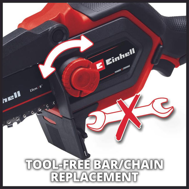 Пила цепная аккумуляторная Einhell PXC GE-PS 18/15 Li BL, 18В,шина 150мм,4.8м/с,без АКК и ЗУ (4600040)