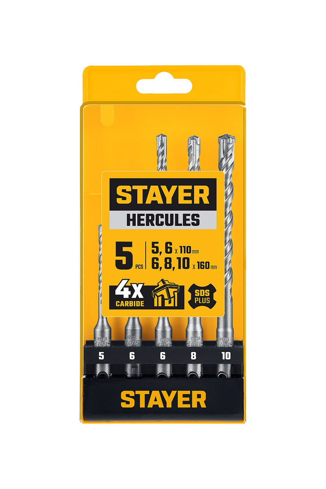 Набор буров SDS-plus HERCULES-4Х STAYER 5шт 29290-H5  