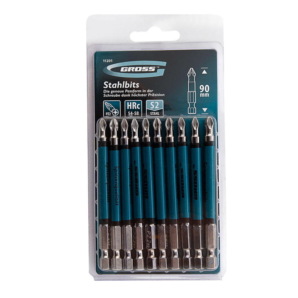 Бита PZ2 х 90, сталь S2, 10 шт. Gross (11201)