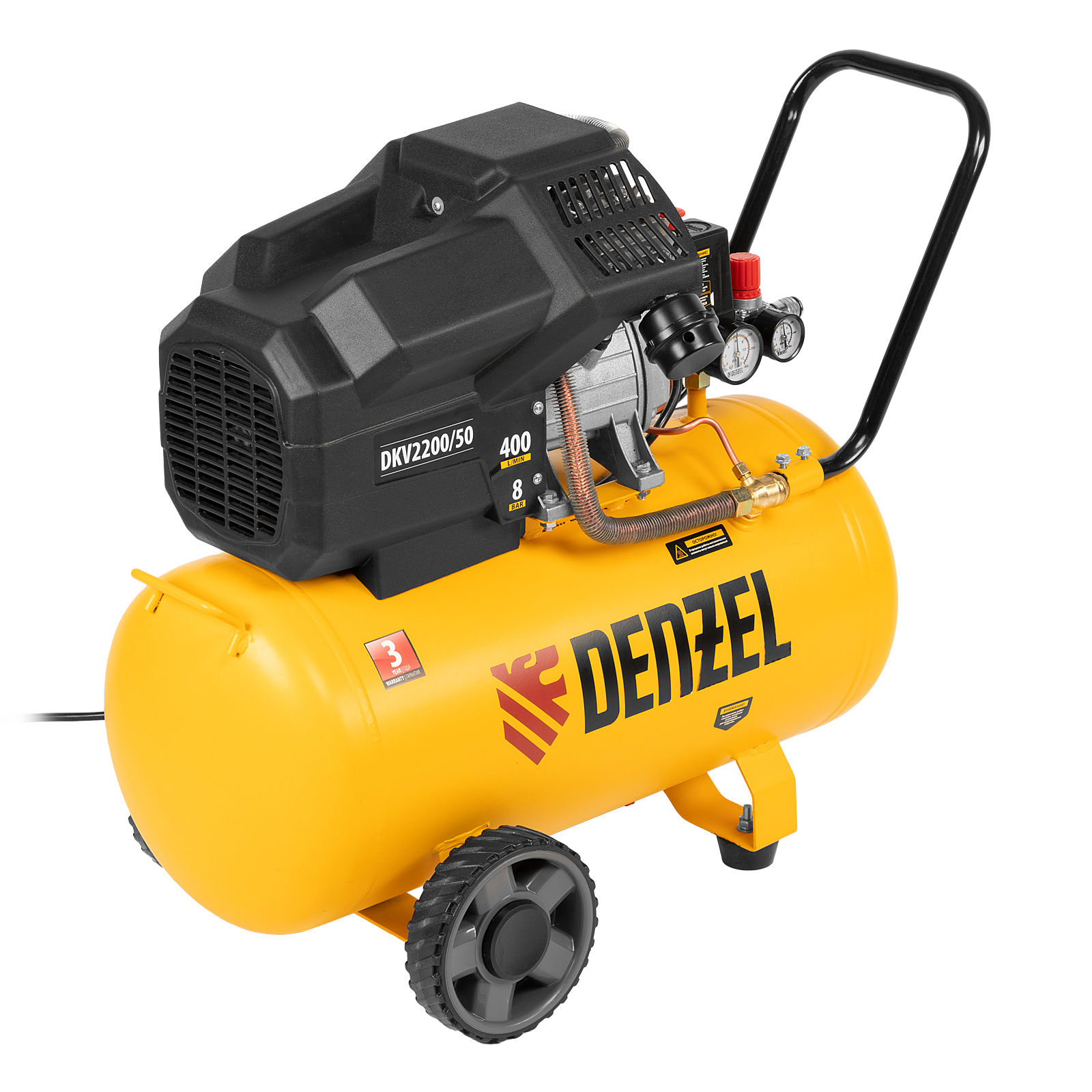 Компрессор воздушный DKV2200/50, Х-PRO 2.2 кВт, 400 л/мин, 50 л Denzel (58083)