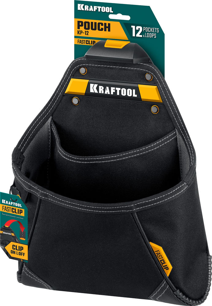 Сумка поясная 260 х 340 мм с быстросъёмным креплением FastClip KP-12 KRAFTOOL 38774