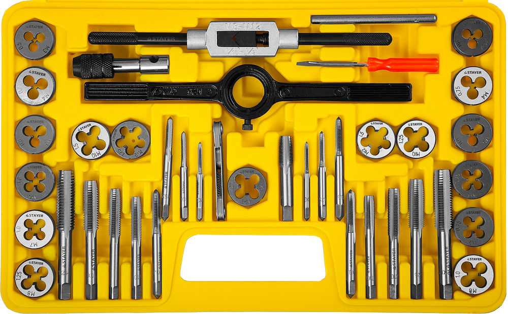 Набор метчиков и плашек 40 предметов инструментальная сталь MaXCut STAYER 2805-H40