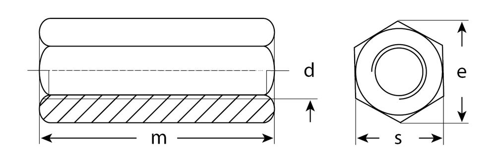 Переходная гайка M8, цинк, 3 шт ЗУБР DIN 6334 303756-08