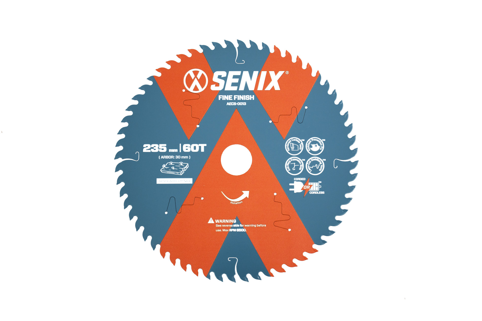 Диск пильный по дереву 235мм х 30 мм, 60Т, SENIX