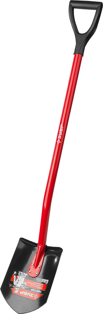 Штыковая лопата 280 х 190 х 1200 мм полотно 1.5 мм закалено стальной изогнутый черенок с рукояткой ЗУБР МАСТЕР 39523