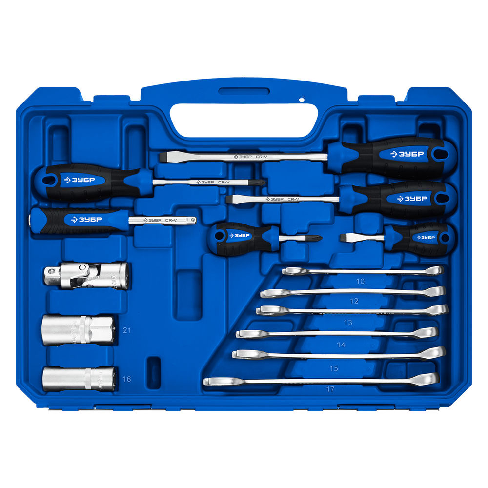 ЗУБР Универсал-63, 63 предм., (1/2+ 1/4), универсальный набор инструмента, Профессионал (27670-H58_z01)