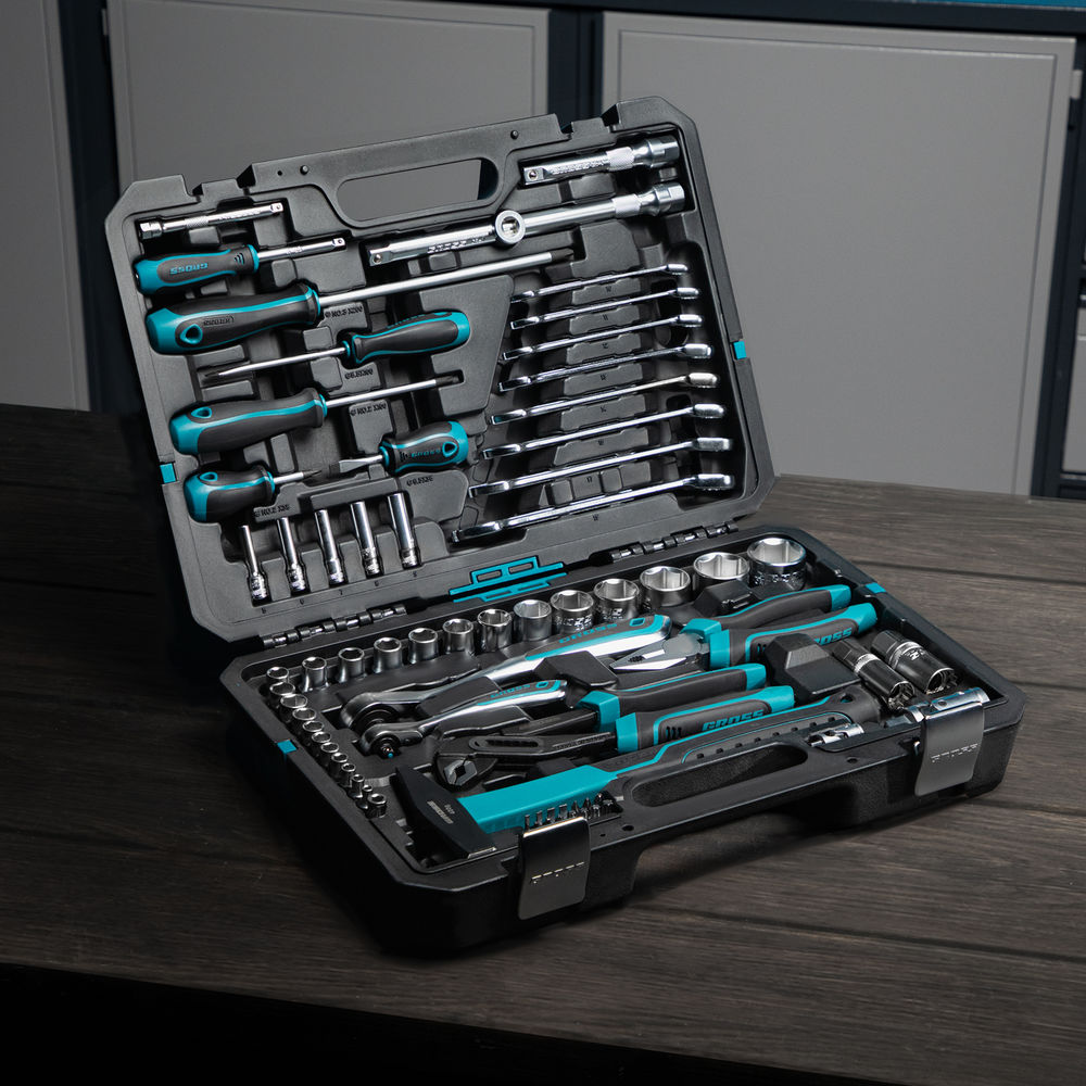 Набор инструментов, 1/4, 1/2, CrV, 120 зубьев, 76 предметов Gross