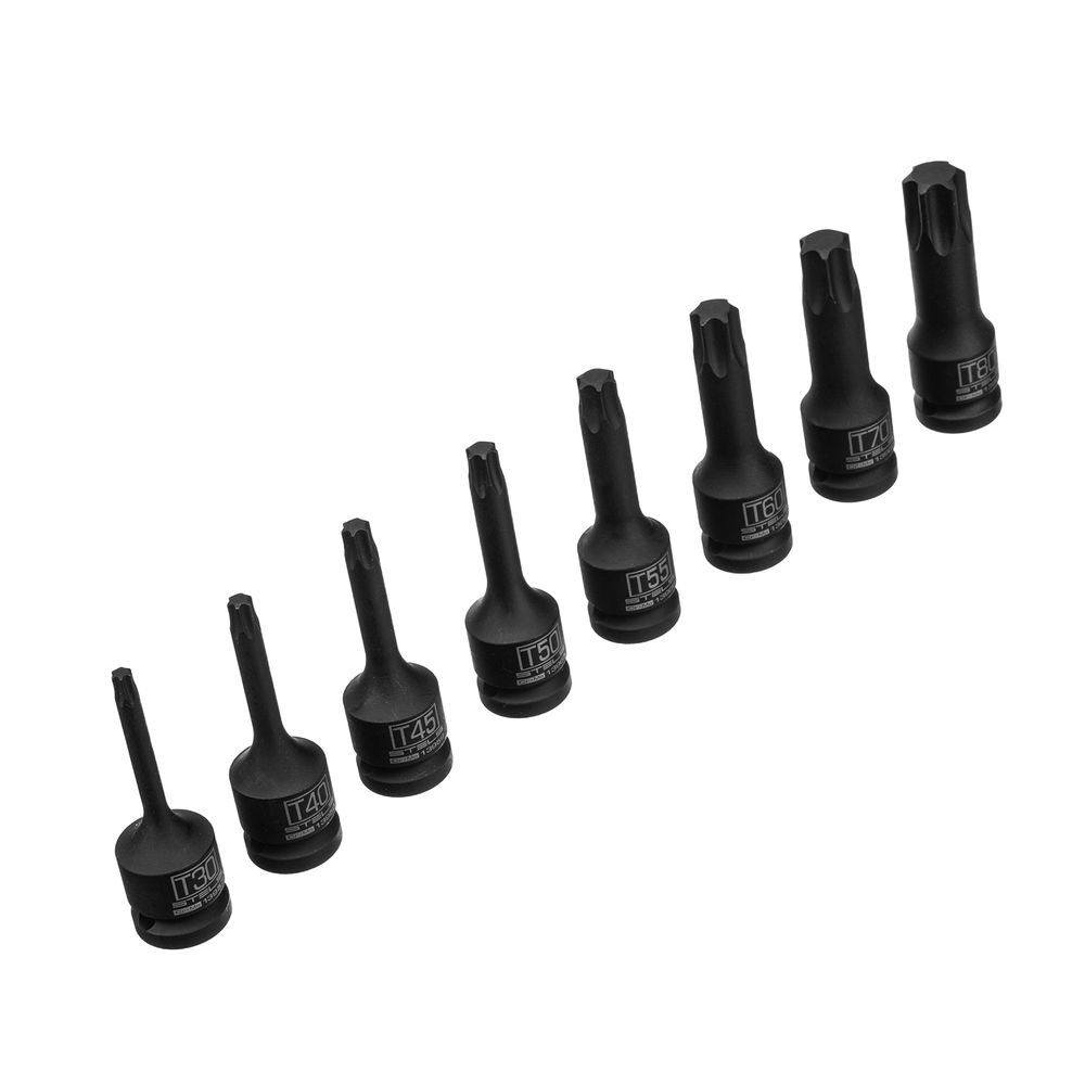 Набор ударных торцевых головок Torx 1/2, в кейсе, 8 шт. Stels