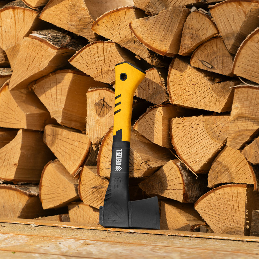 Топор-колун, F3, 640 гр, двухкомпонентная рукоятка, 320 мм// Denzel