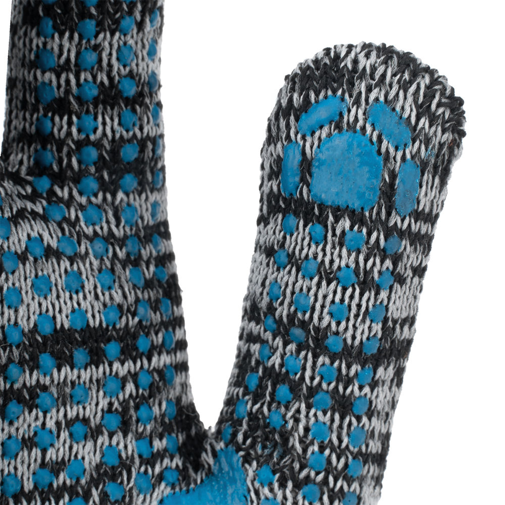 Перчатки х/б, меланж, ПВХ покрытие, Точка, 10 класс (67789)