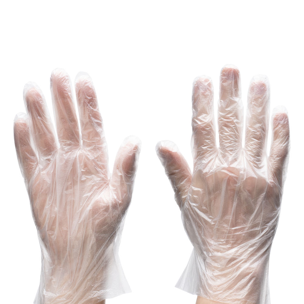 Перчатки одноразовые полиэтиленовые, прозрачные, 100 шт. (50 пар) L (67940)