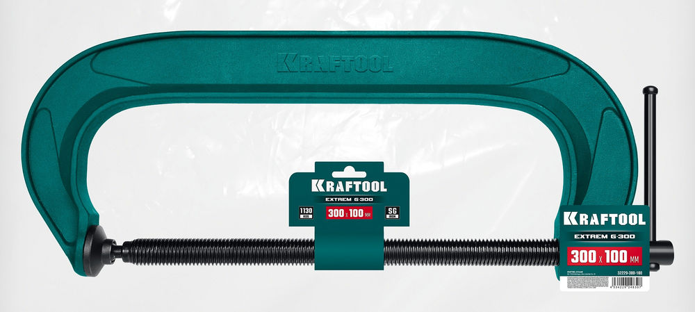 Струбцина G-образная Extrem-300, 300 х 100 мм KRAFTOOL 32229-300-100