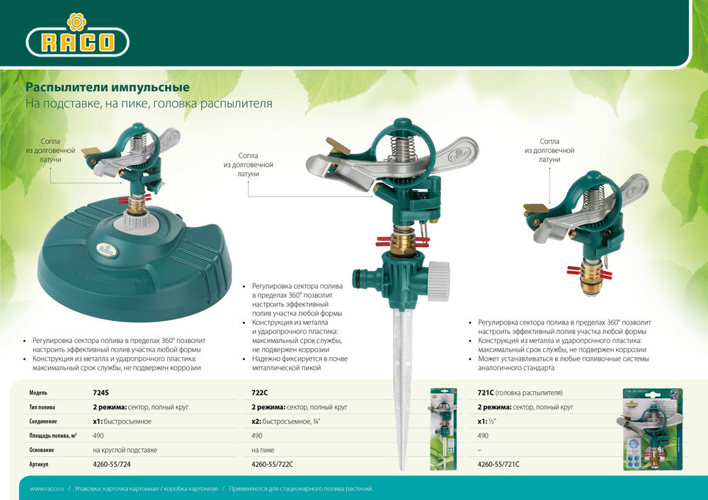 Импульсный распылитель 722C, на пике, металлический RACO 4260-55/722C