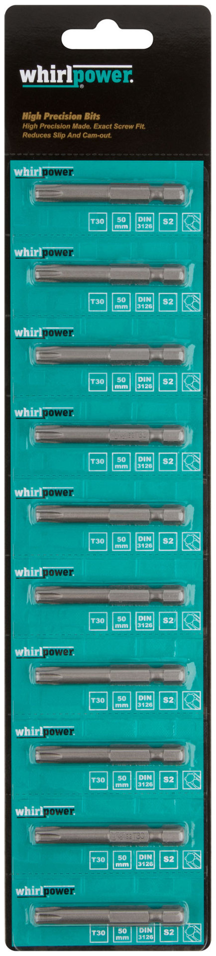 Биты WP, сталь S2, Профи, Torx 50 мм Т30, 10 шт. (57548)