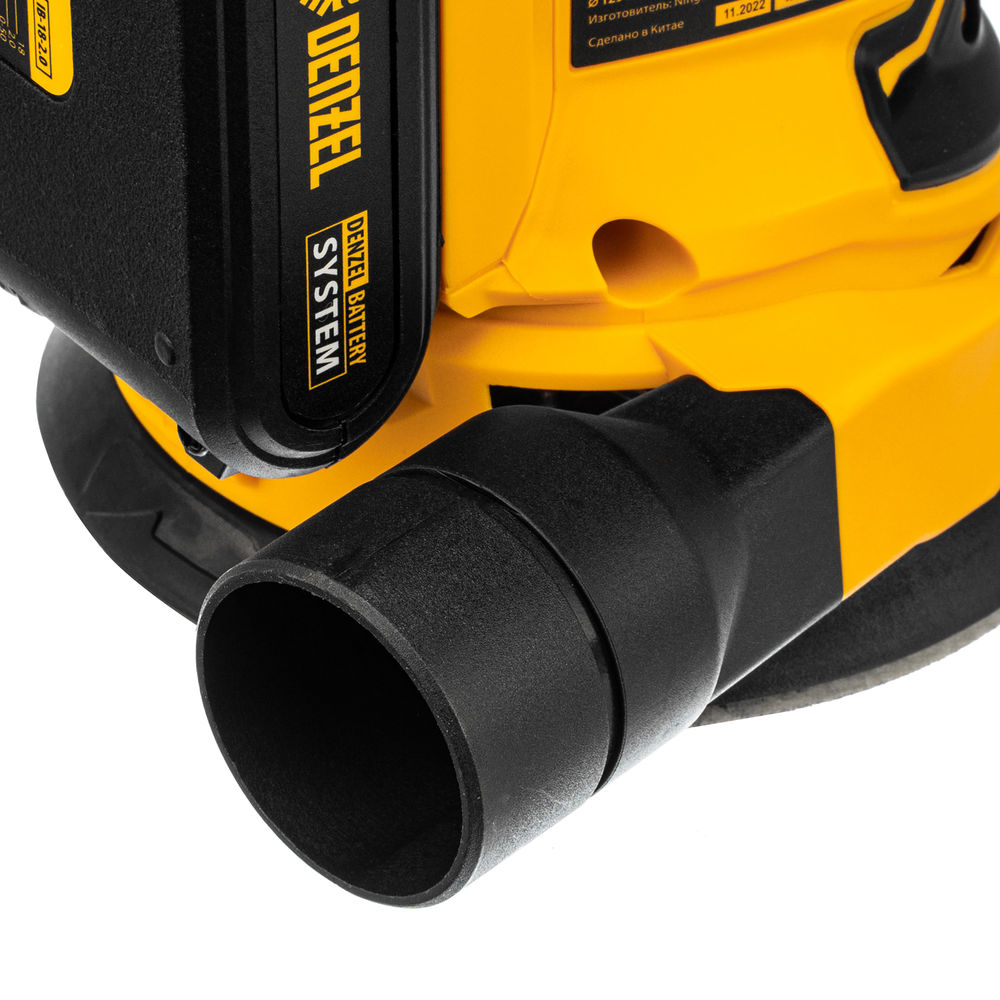 Машина шлифовальная эксцентриковая аккумуляторная COS-125, 18В Li-Ion Denzel (28470)