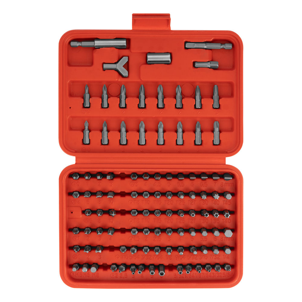 Набор бит, адаптеры для бит, CrV, 100 предметов, пластиковый кейс Sparta (113975)