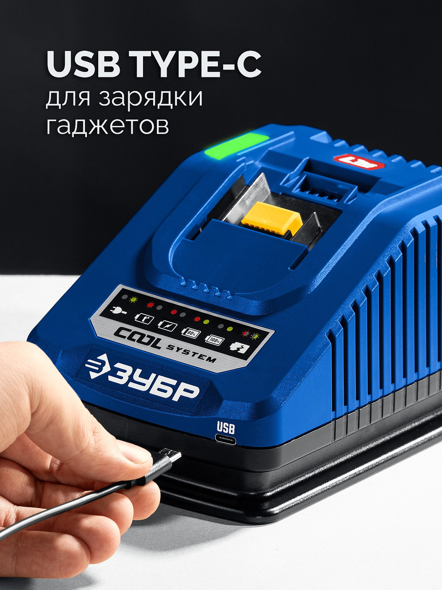 ЗУБР 20 В, 190 Н·м, 2 АКБ LMS (4 А·ч), бесщеточный ударный винтоверт, кейс, ПРОФЕССИОНАЛ (GVB-190-42)