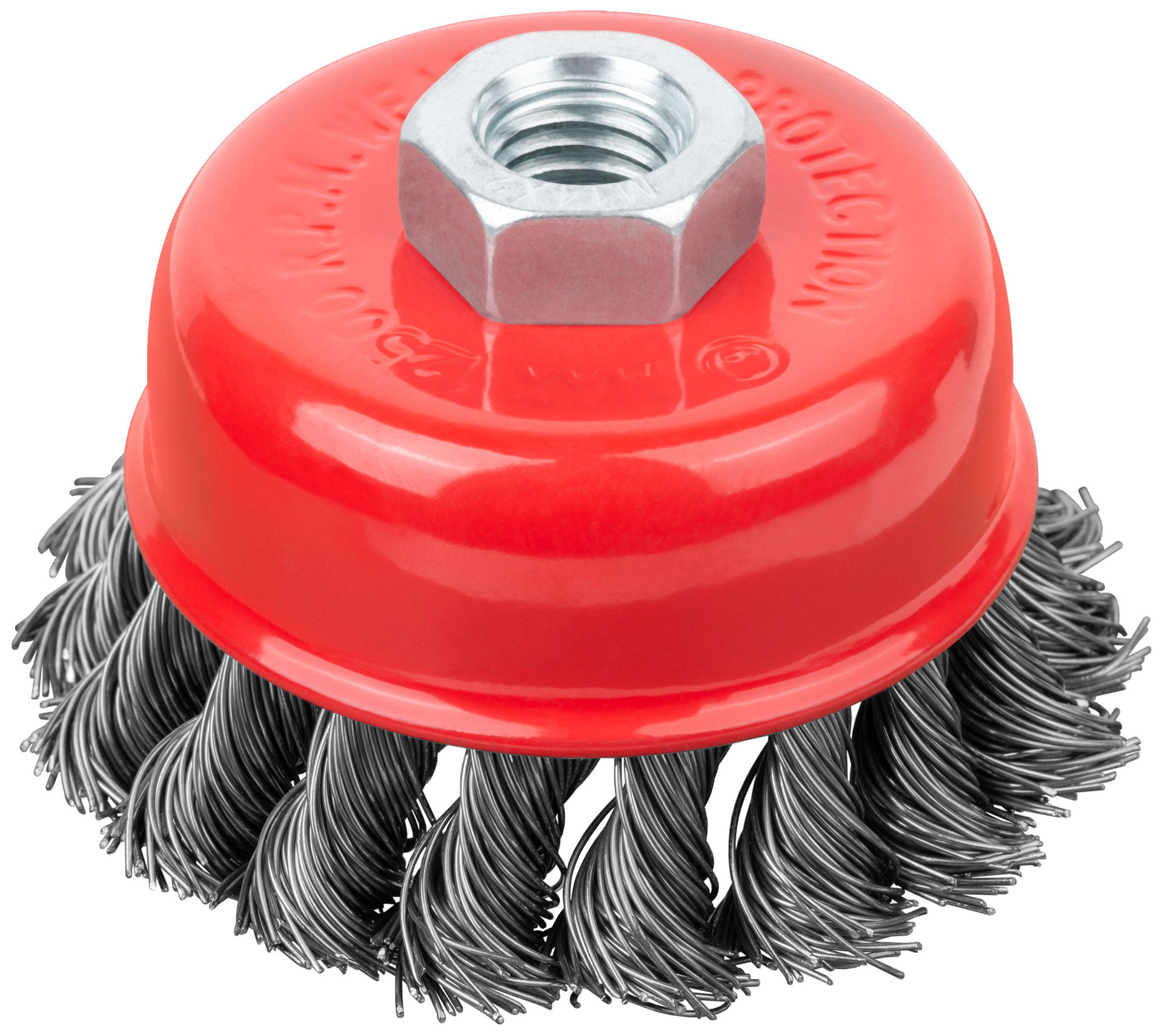 Корщетка-чашка, гайка М14, стальная витая проволока 75 мм (39467)