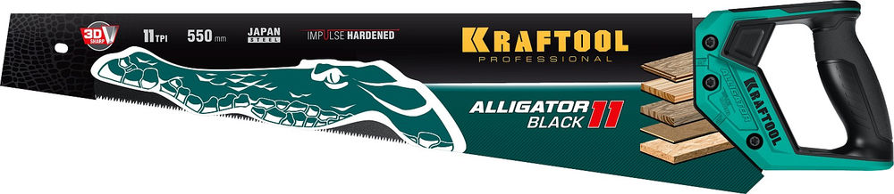 Ножовка для точного реза Alligator Black 11, 550 мм KRAFTOOL 15205-55