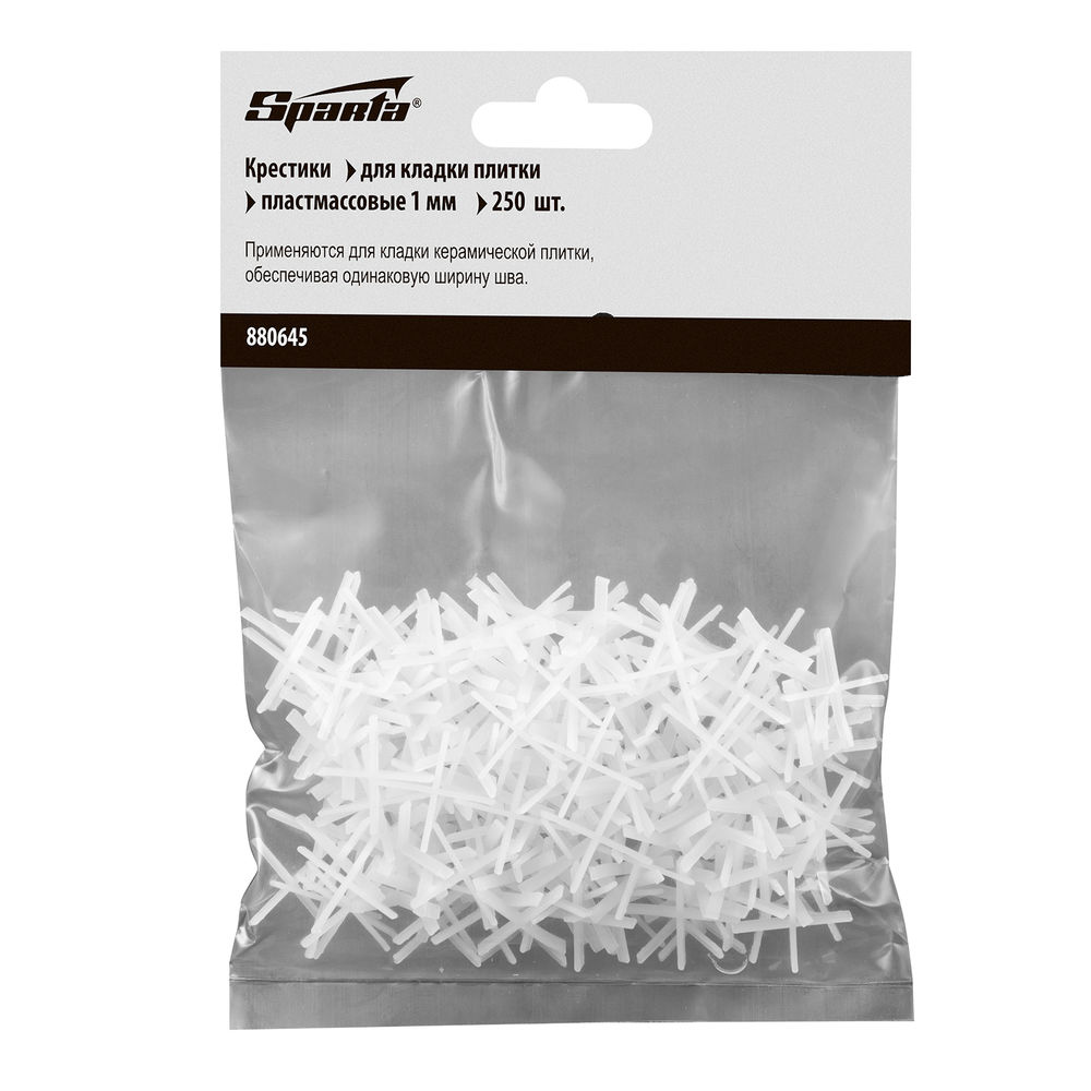 Крестики, 1 мм, для кладки плитки, 250 шт Sparta (880645)