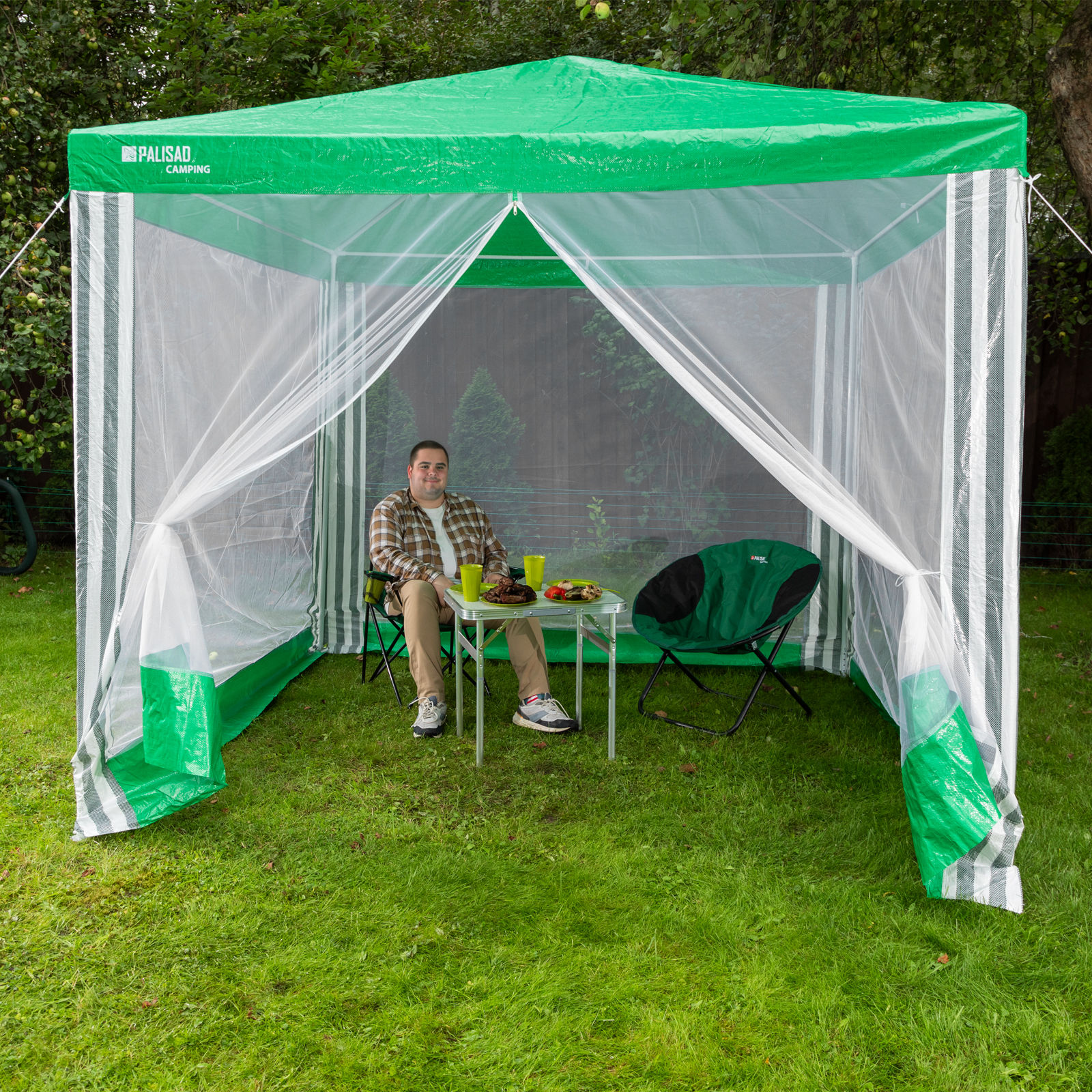 Тент садовый с москитной сеткой, 2.5 х 2.5/2.4, Camping Palisad (69520)