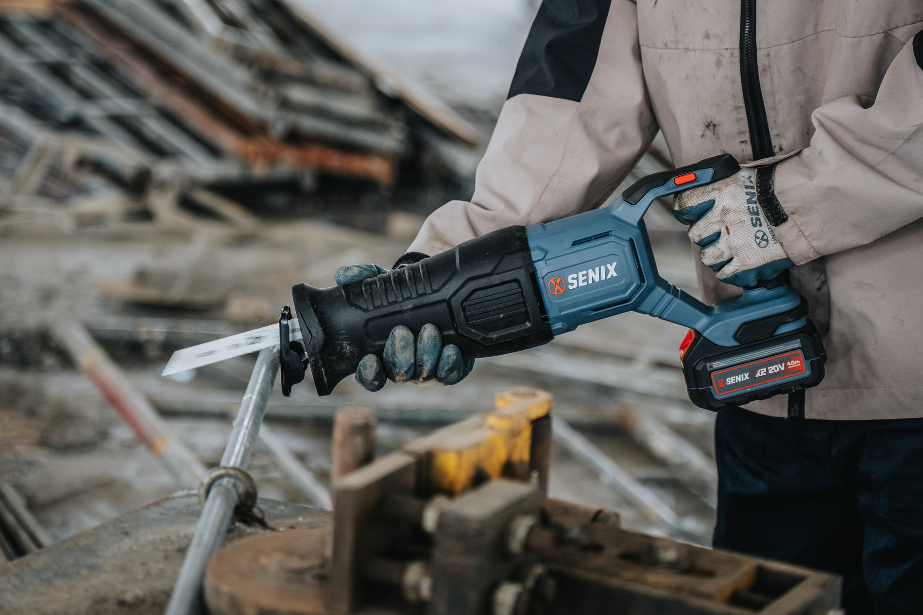 Сабельная пила, бесщ.мотор, с 1 АКБ, 1 ЗУ X2 20В