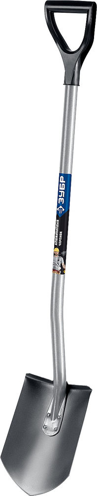 Штыковая лопата тип ЛКО 280 х 190 х 1200 мм полотно 2 мм титановая алюминиевый изогнутый черенок с рукояткой Профессионал ЗУБР Титан 39418