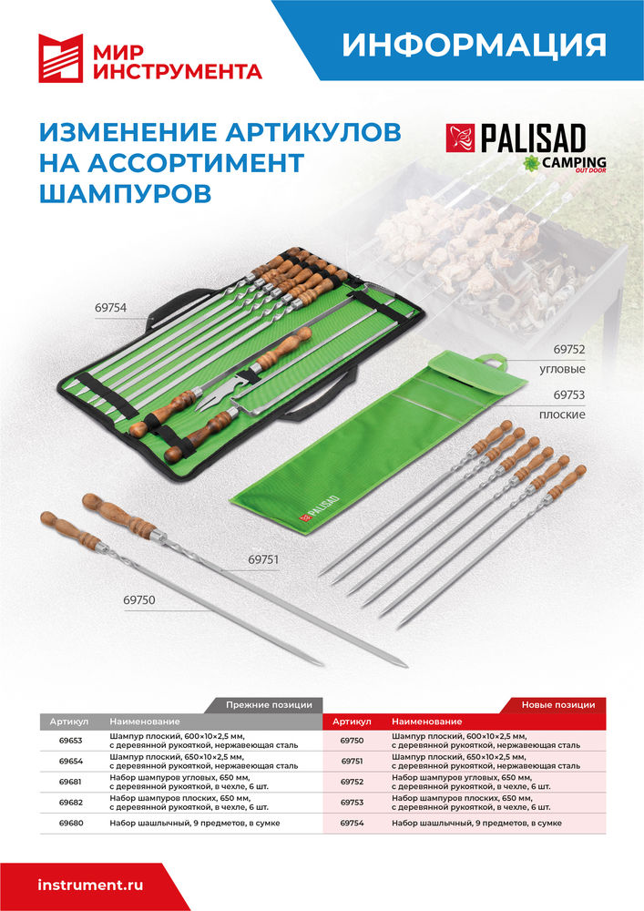 Набор шашлычный 9 предметов в сумке, Camping Palisad (69680)