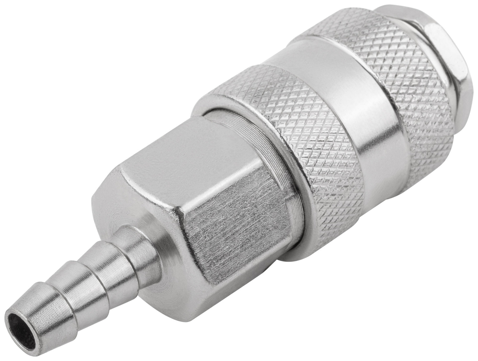 Адаптер быстросъемный с запорным клапаном с елочкой 8 мм (81241)