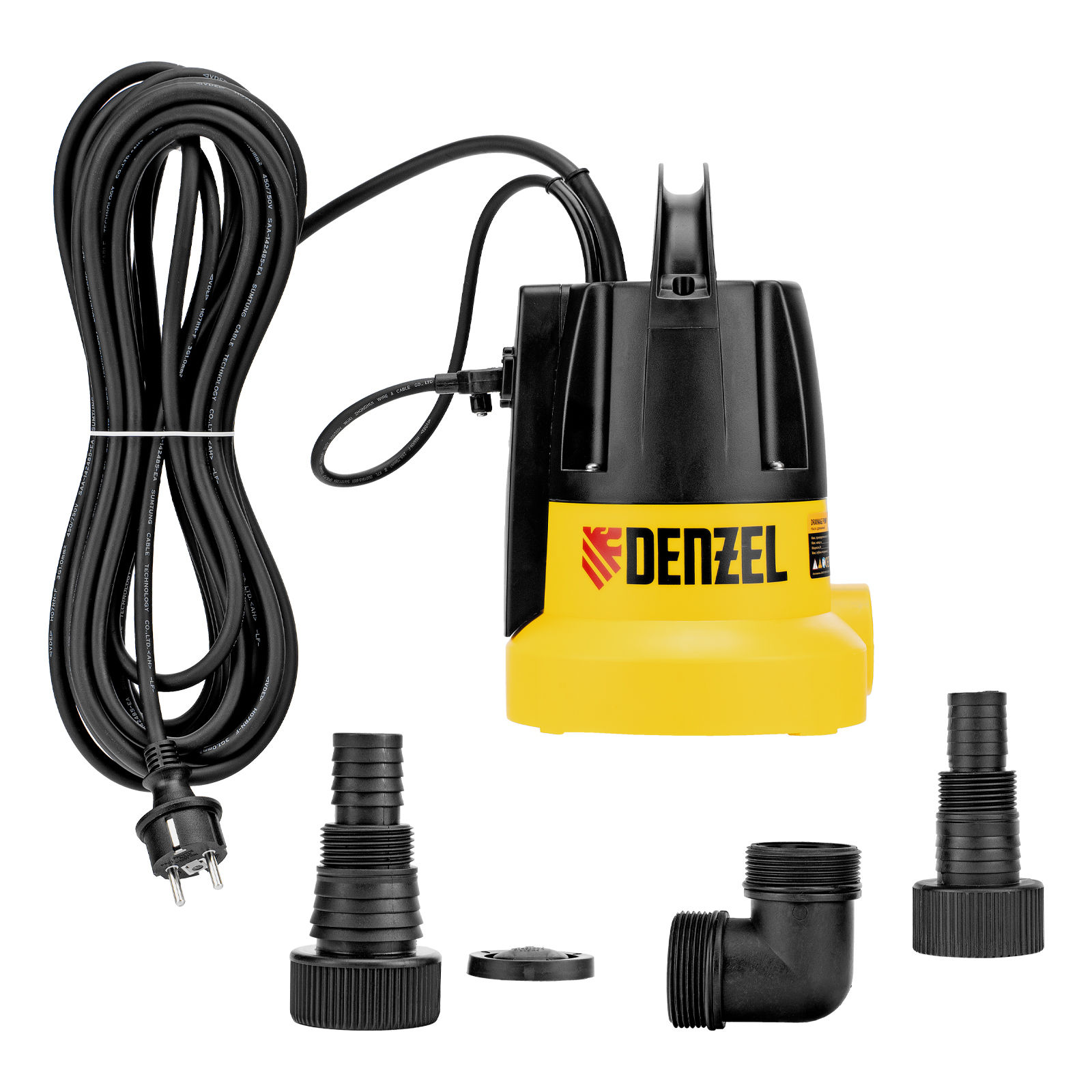 Дренажный насос DP500E, 500 Вт, подъем 7 м, 7000 л/ч Denzel (97218)