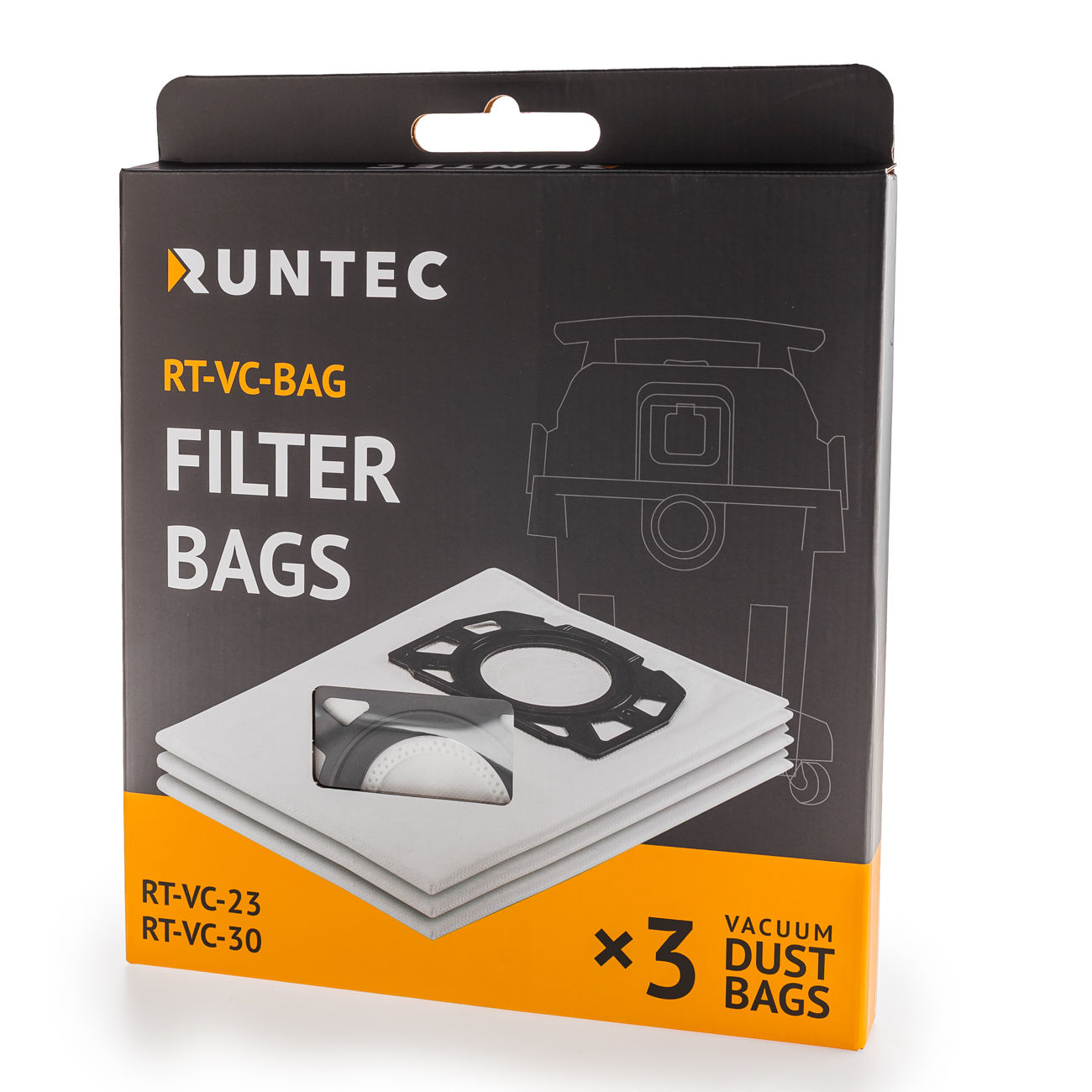 RUNTEC RT-VC-BAG Мешки из нетканого материала 3 шт для пылесосов RUNTEC (RT-VC-BAG)