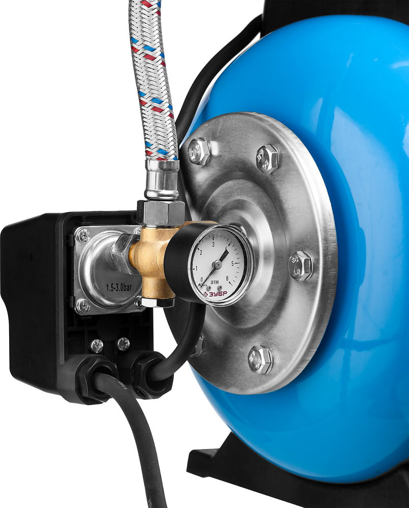 Насосная станция автоматическая 1200 Вт, бак 20 л, чугунный корпус ЗУБР НАС-М3-1200-Ч