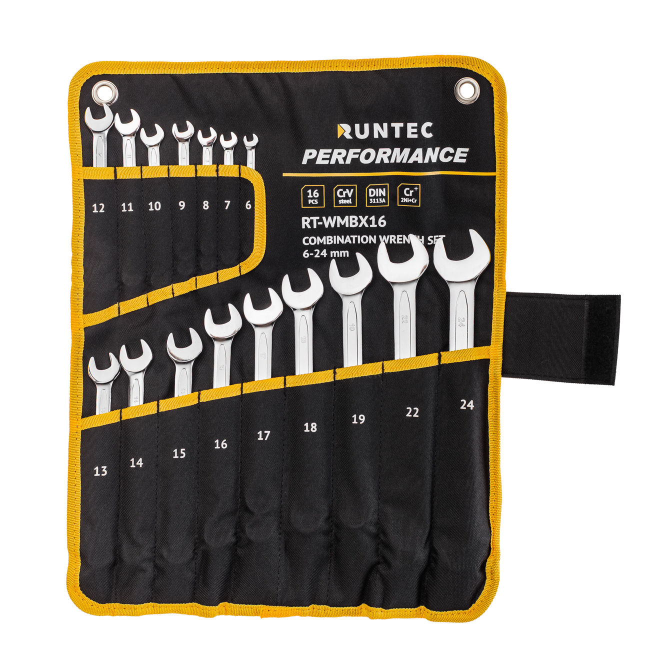 RUNTEC RT-WMBX16 Набор ключей комбинированных RUNTEC CrV 6-24 мм в сумке, 16 предметов (RT-WMBX16)