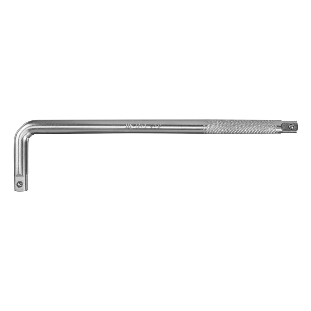 Вороток Г-образный, 300*75 мм, квадрат 1/2, CrV, матовый хром Denzel