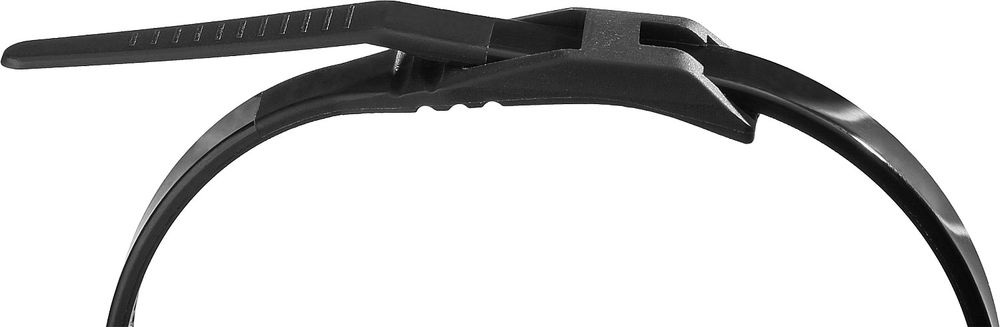 Кабельные стяжки с плоским замком 7.6 x 280 мм, нейлон РА66, 10 шт, черные КОБРА ЗУБР Профессионал 30935-76-280