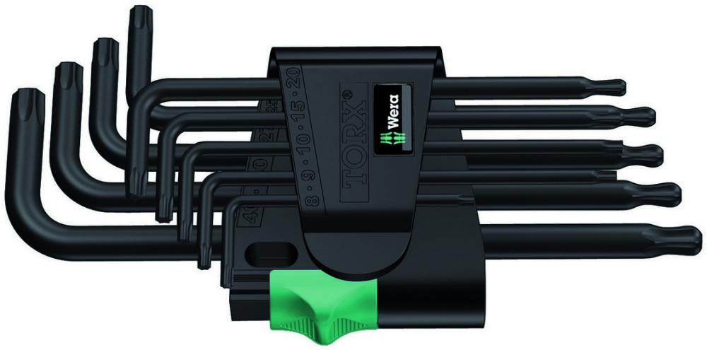 Набор Г-образных ключей 9 пр. с шаром TX 8/9/10/15/20/25/27/30/40 TORX BlackLaser серия 967/9 PKL 1 Wera WE-024242