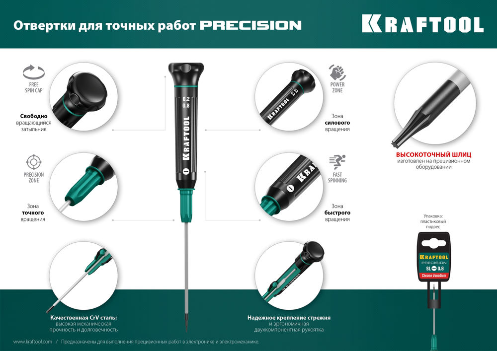 Отвертка для точных работ Precision TX10 KRAFTOOL 25684-10