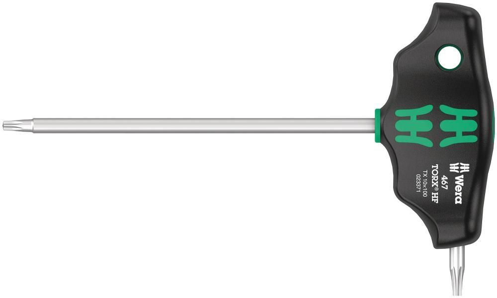 467 TORX® HF Отвёртка с Т-образной рукояткой, с фиксацией, TX 10 x 100 мм, с дополнительным коротким рабочим концом (WE-023371)