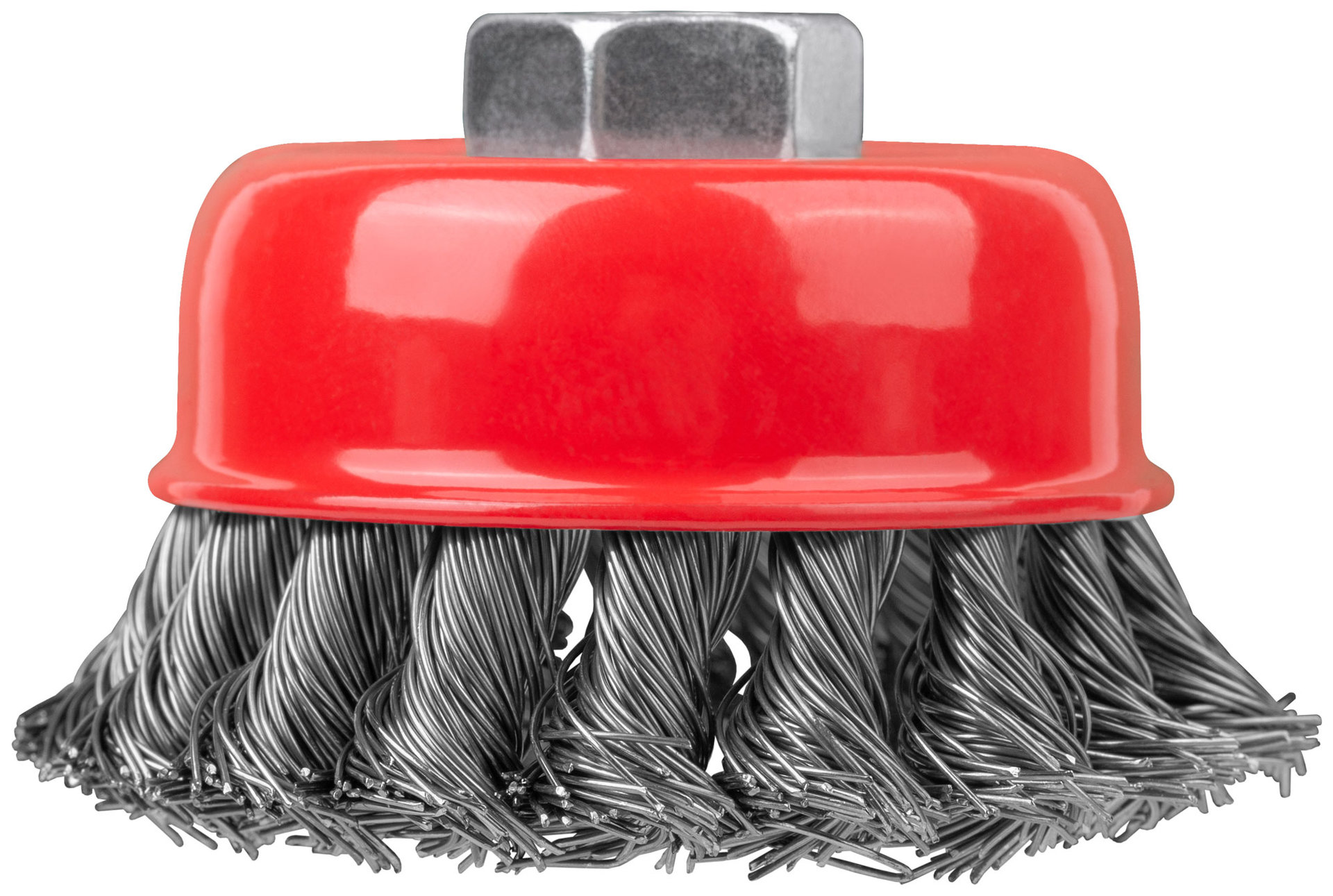 Корщетка-чашка, гайка М14, стальная витая проволока 75 мм (39467)