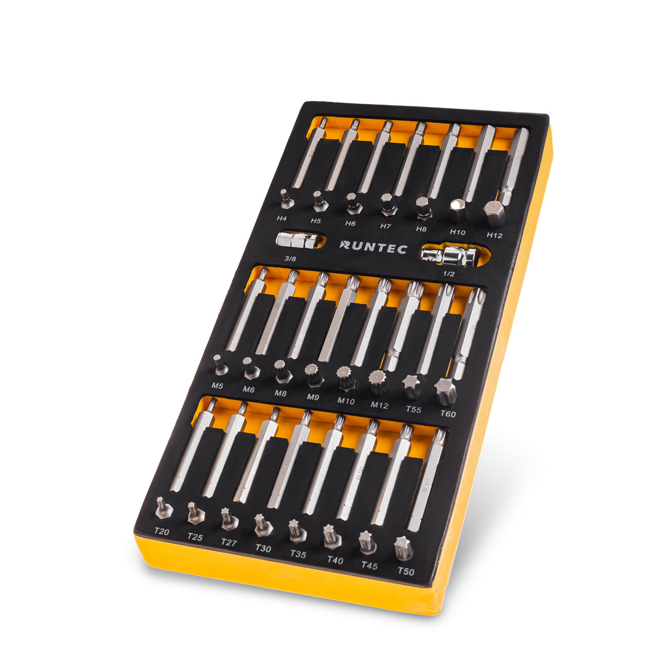 RUNTEC RT-H10B1E48F Набор бит RUNTEC S2, 10 мм TORX, SPLINE, HEX в ложементе EVA, 48 предметов (RT-H10B1E48F)