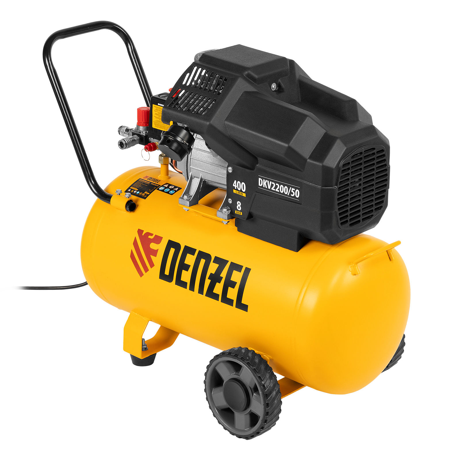 Компрессор воздушный DKV2200/50, Х-PRO 2.2 кВт, 400 л/мин, 50 л Denzel (58083)