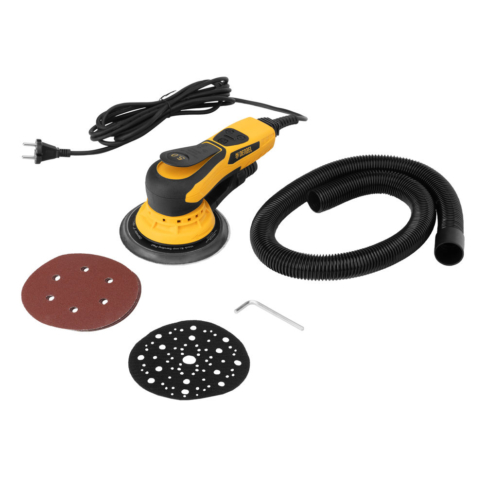 Машина шлифовальная орбитальная бесщет OS-150-BL, 350 Вт, 4000-10000 об/мин Denzel (27606)