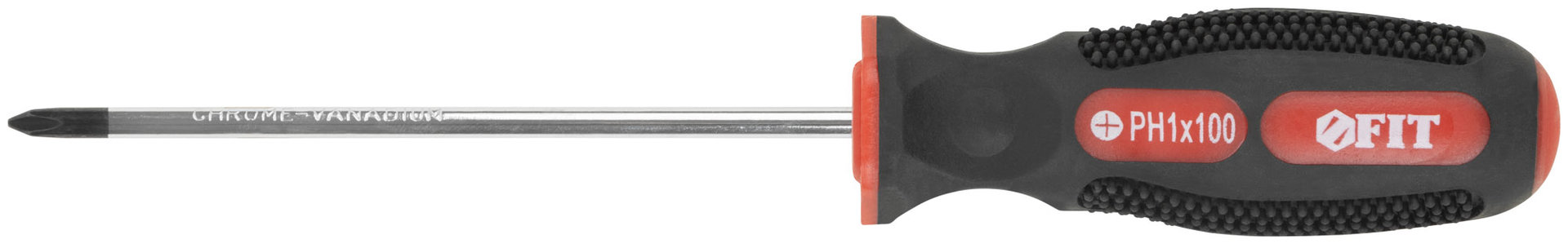 Отвертка Универсал, CrV сталь, прорезиненная ручка 4х100 мм РН1 (55104)
