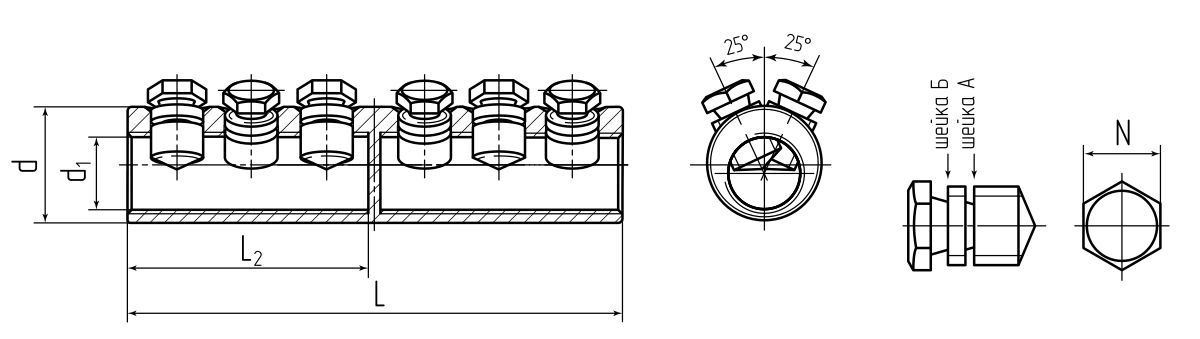 Соединитель болтовой 6СБЕ-800 (КВТ) (69489)